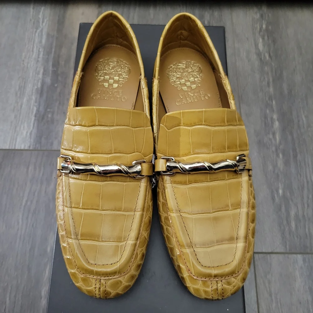 NEW Franco Sarto Croc Embossed Loafers - Picture 3 of 8
